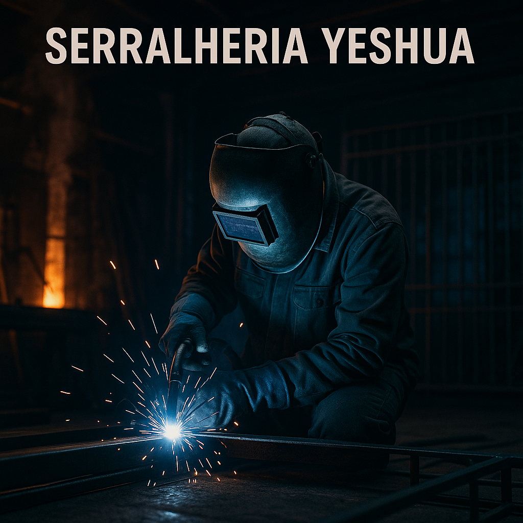 Serralheiro trabalhando em portão de ferro
