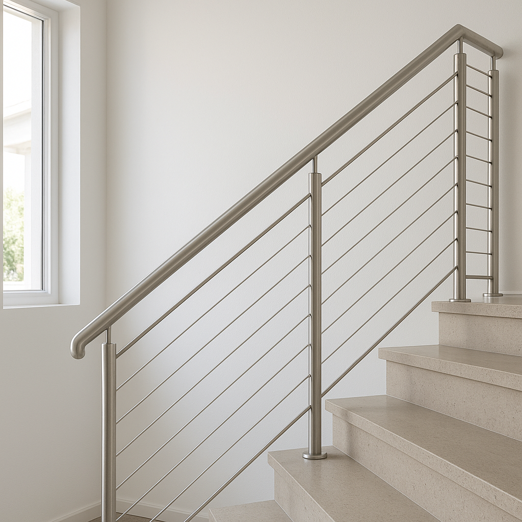 Corrimão de aço inox em escada